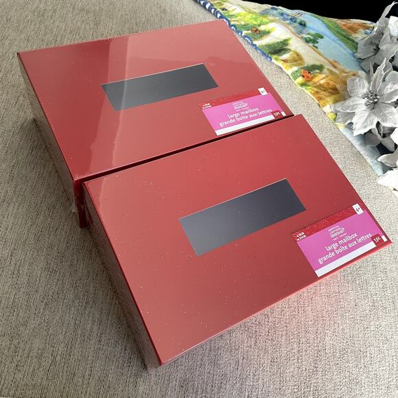 CREATOLOGY Set of 2 Red Mailbox Suggestion Box New Slot With Lid - Picture 1 of 3